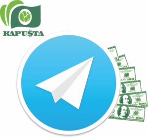 Значок месенджера телеграм з доларами